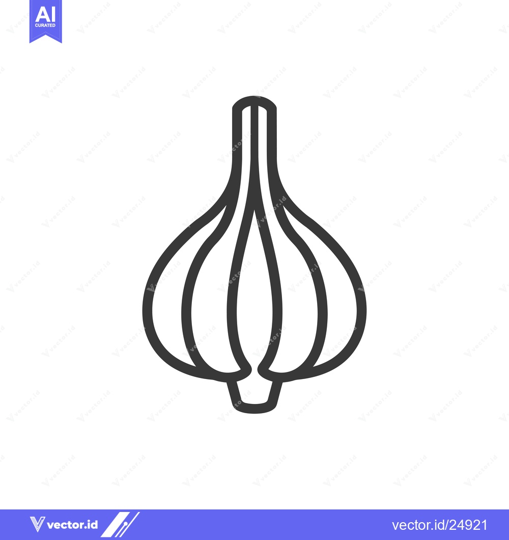 Premium Vector dari Black and White Line Art Illustration of a Garlic Bulb