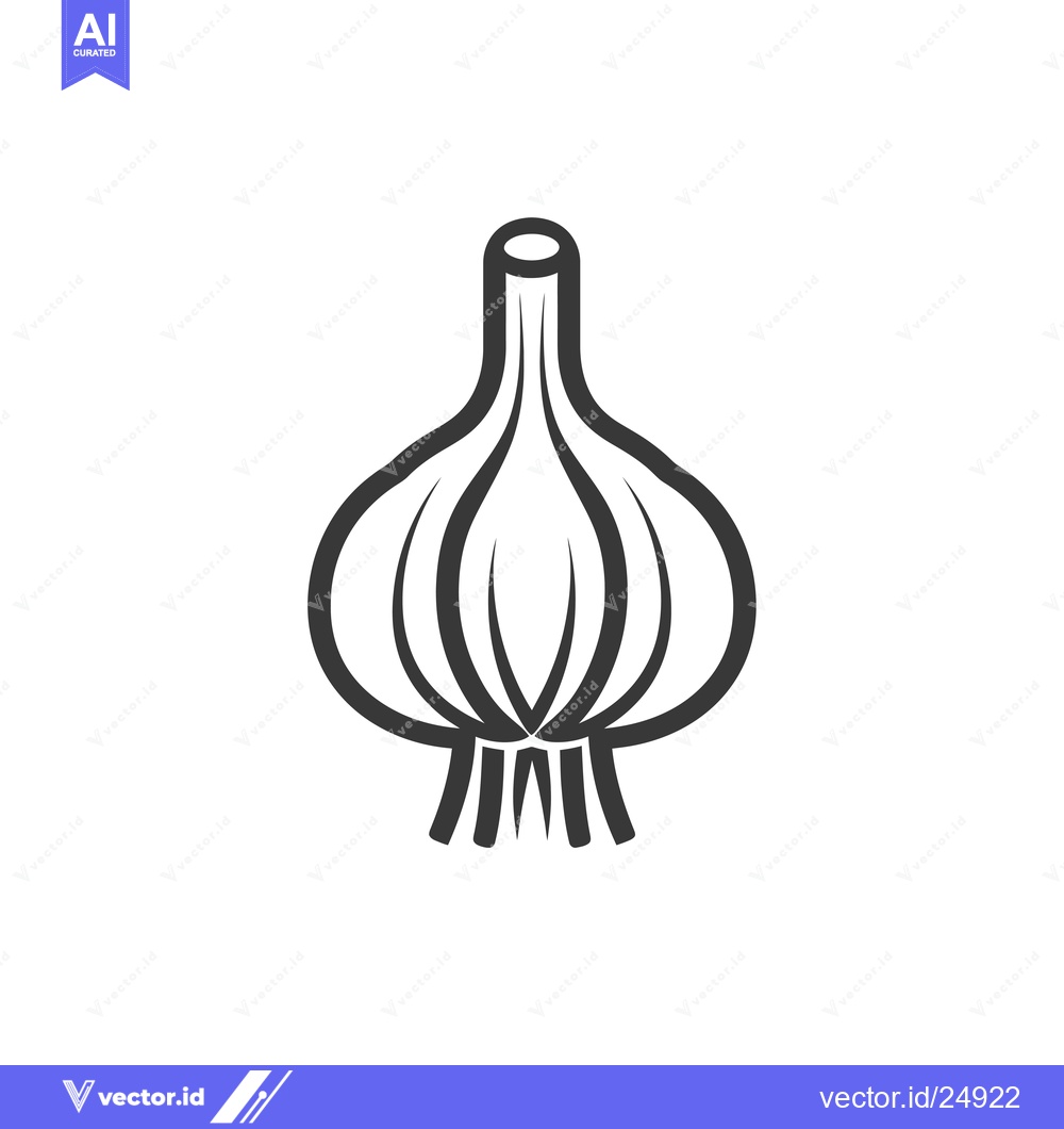 Premium Vector of Black and White Line Art Illustration of a Garlic Bulb