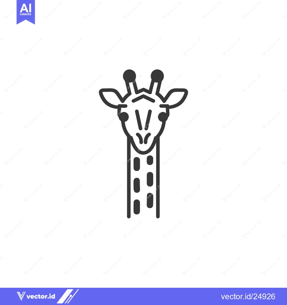 Premium Vector dari Black and White Line Art Illustration of a Giraffe Head and Neck