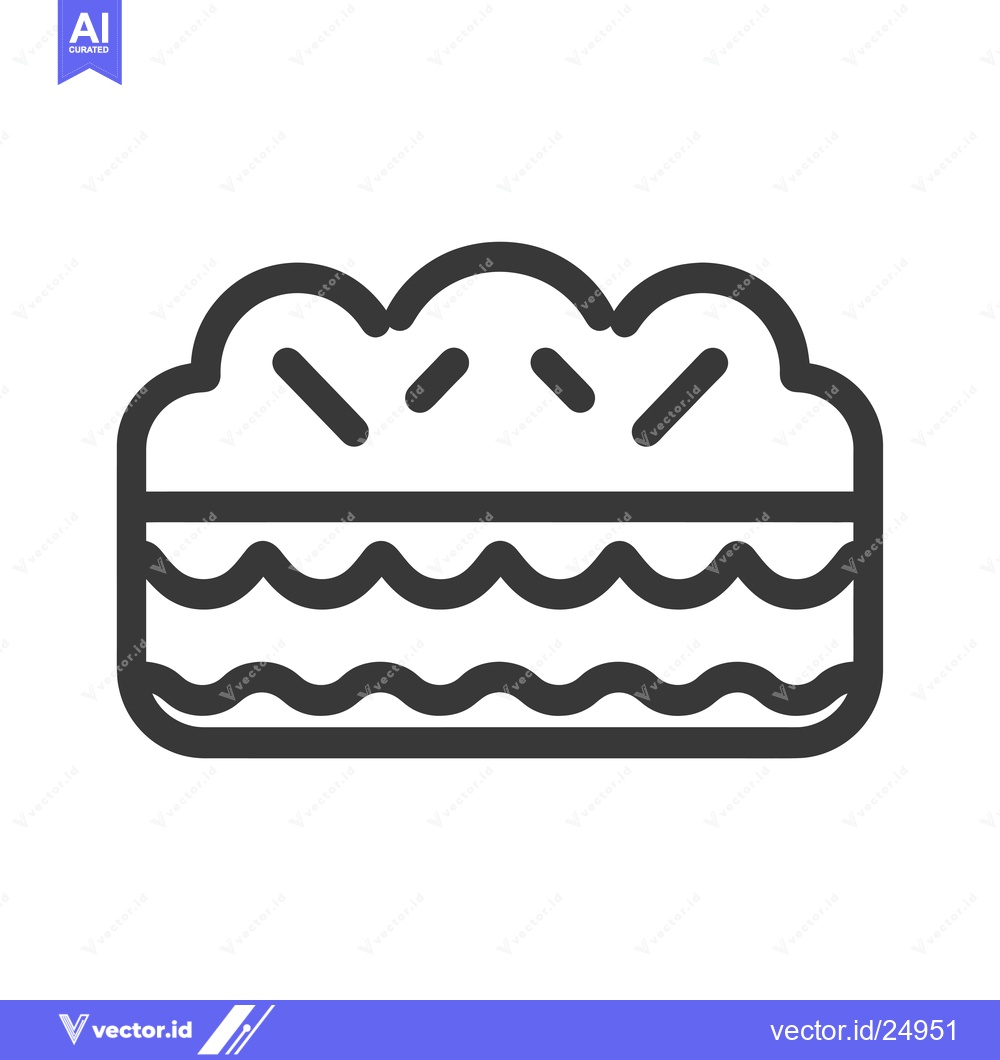 Premium Vector dari Black and White Line Art Illustration of a Layered Cake