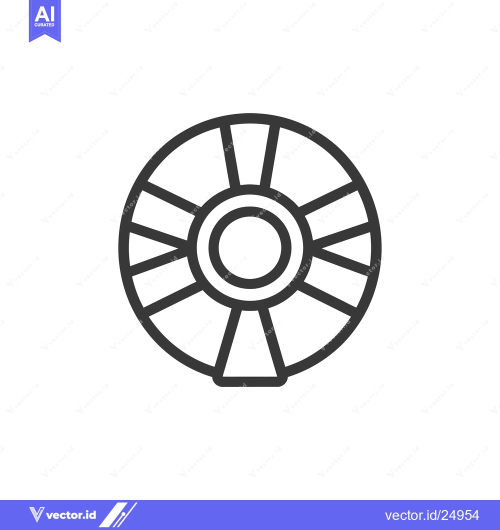 Premium Vector dari Black and White Line Art Illustration of a Lifebuoy