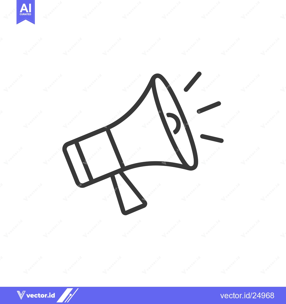 Premium Vector dari Black and White Line Art Illustration of a Megaphone