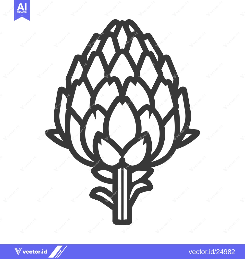 Premium Vector dari Black and White Line Art Illustration of an Artichoke