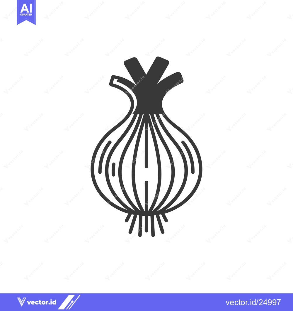 Premium Vector of Black and White Line Art Illustration of an Onion