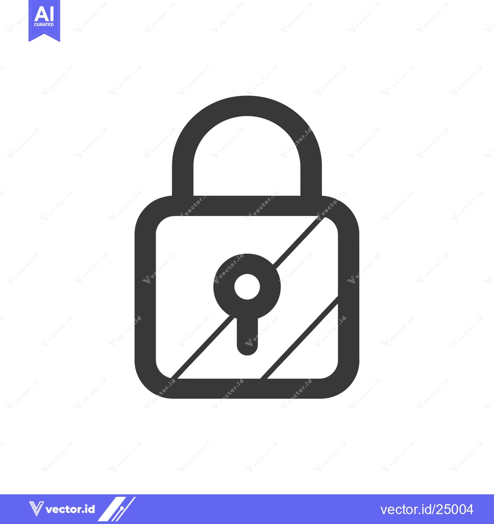 Premium Vector dari Black and White Line Art Illustration of a Padlock