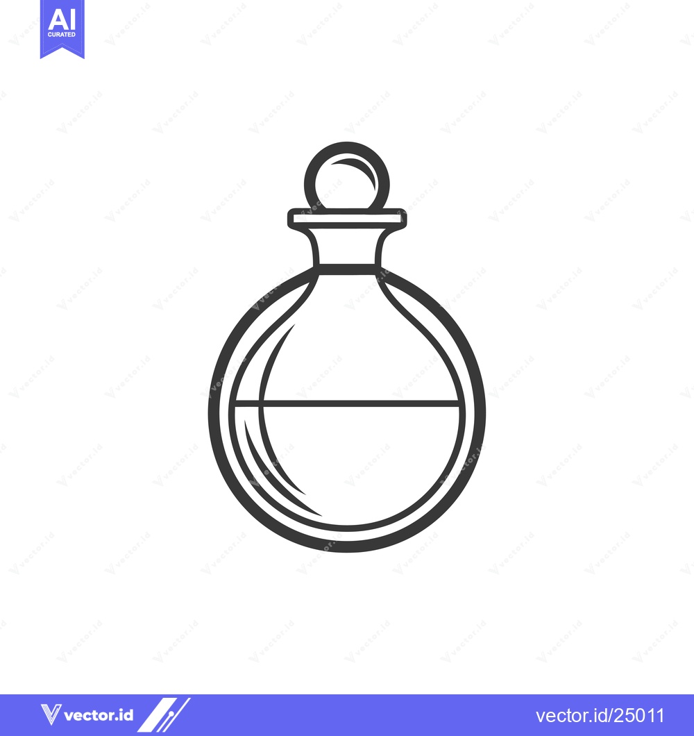 Premium Vector dari Black and White Line Art Illustration of a Perfume Bottle