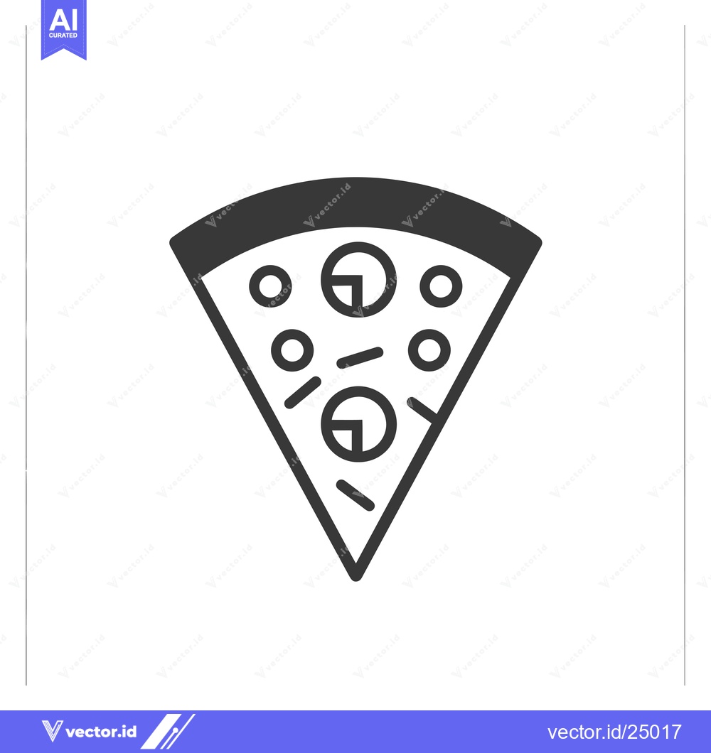 Premium Vector dari Black and White Line Art Illustration of a Pizza Slice