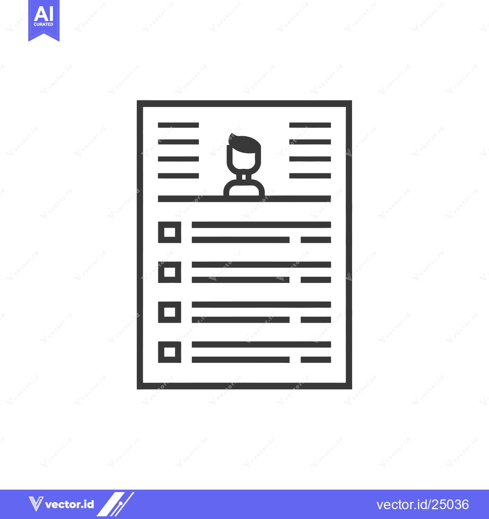 Premium Vector dari Black and White Line Art Illustration of a Resume