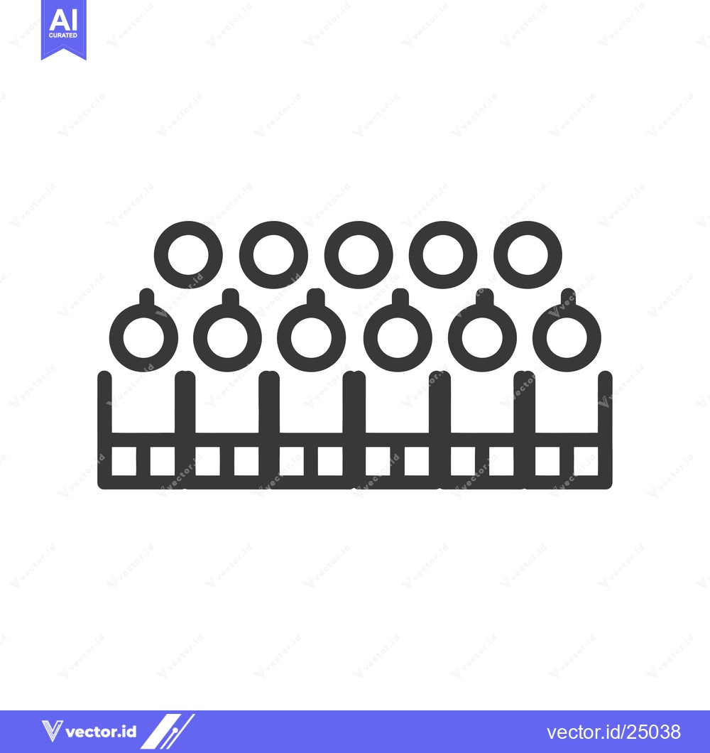 Premium Vector of Black and white line art illustration of a row of rings
