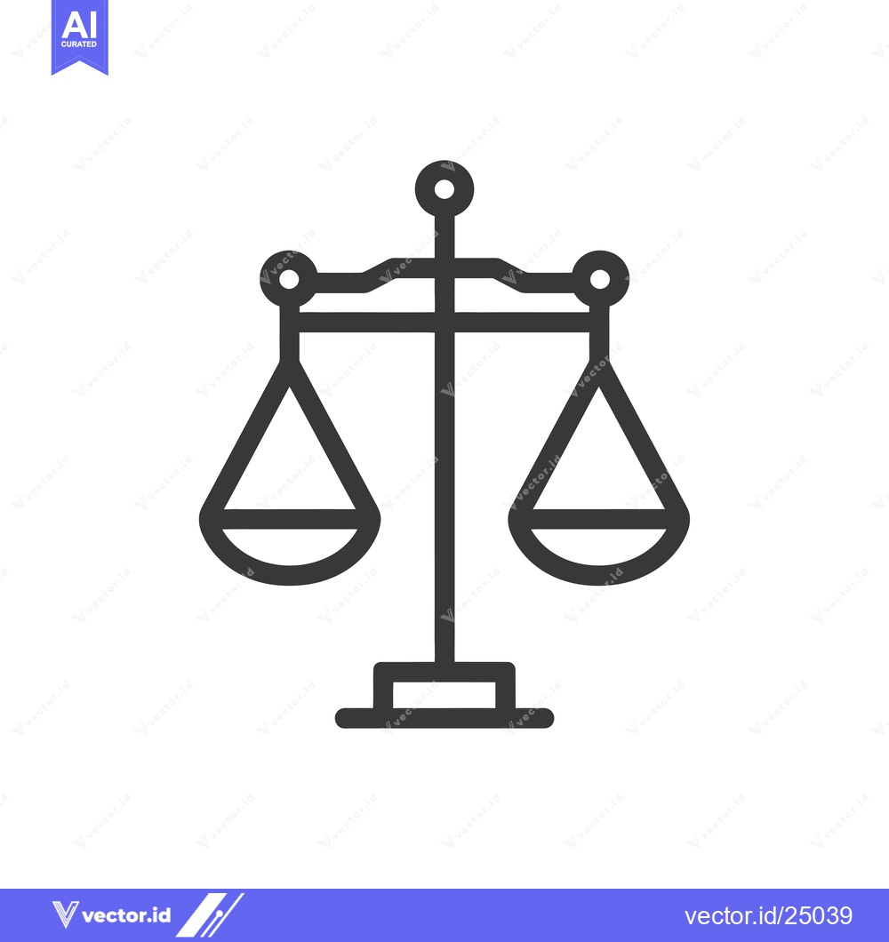 Premium Vector dari Black and white line art illustration of a scale