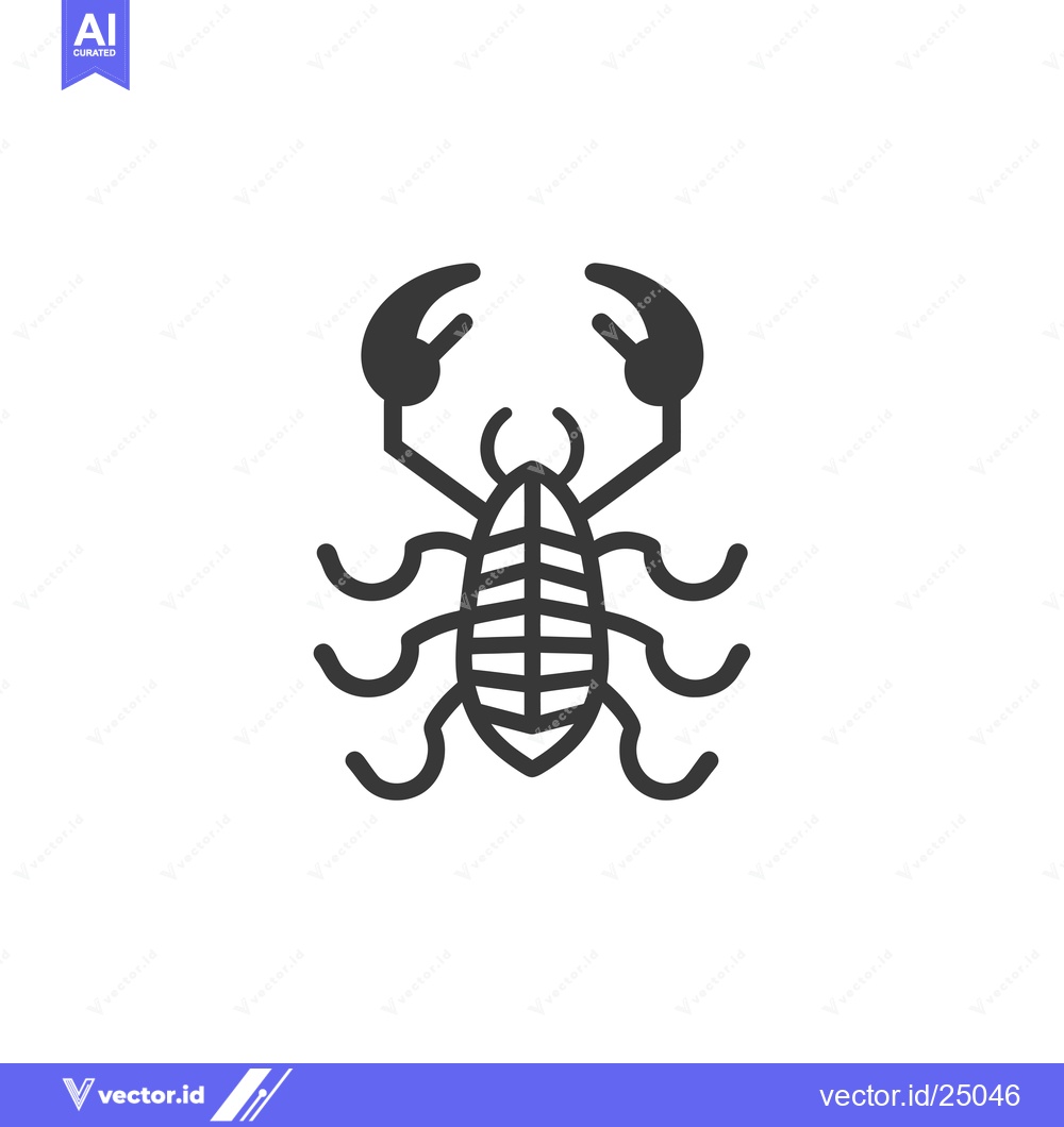 Premium Vector dari Black and White Line Art Illustration of a Scorpion