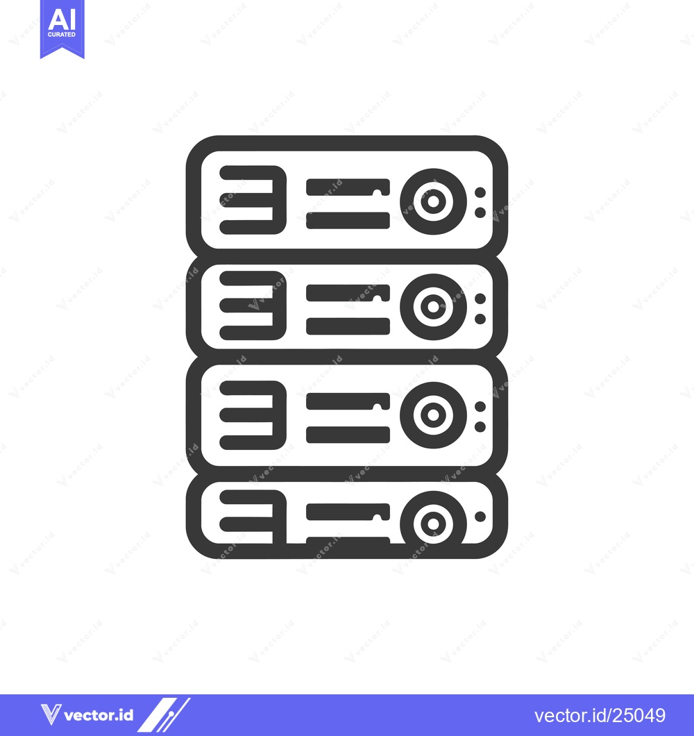 Premium Vector dari Black and White Line Art Illustration of a Server Rack