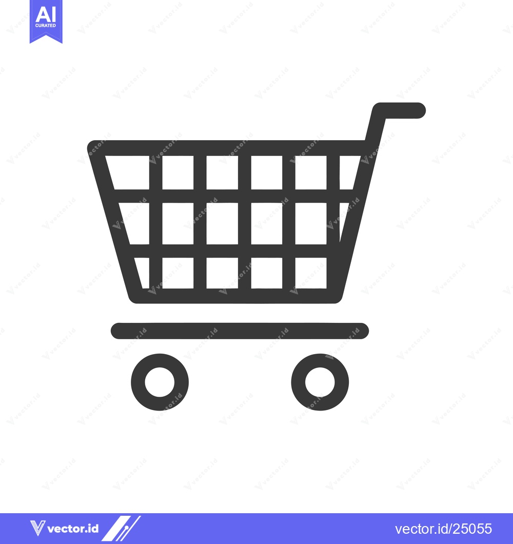 Premium Vector dari Black and white line art illustration of a shopping cart