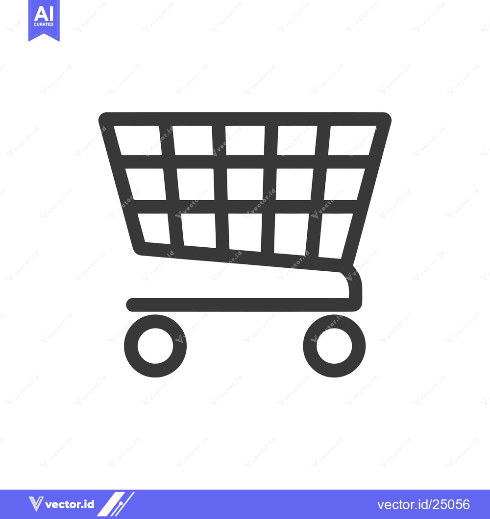 Premium Vector dari Black and white line art illustration of a shopping cart