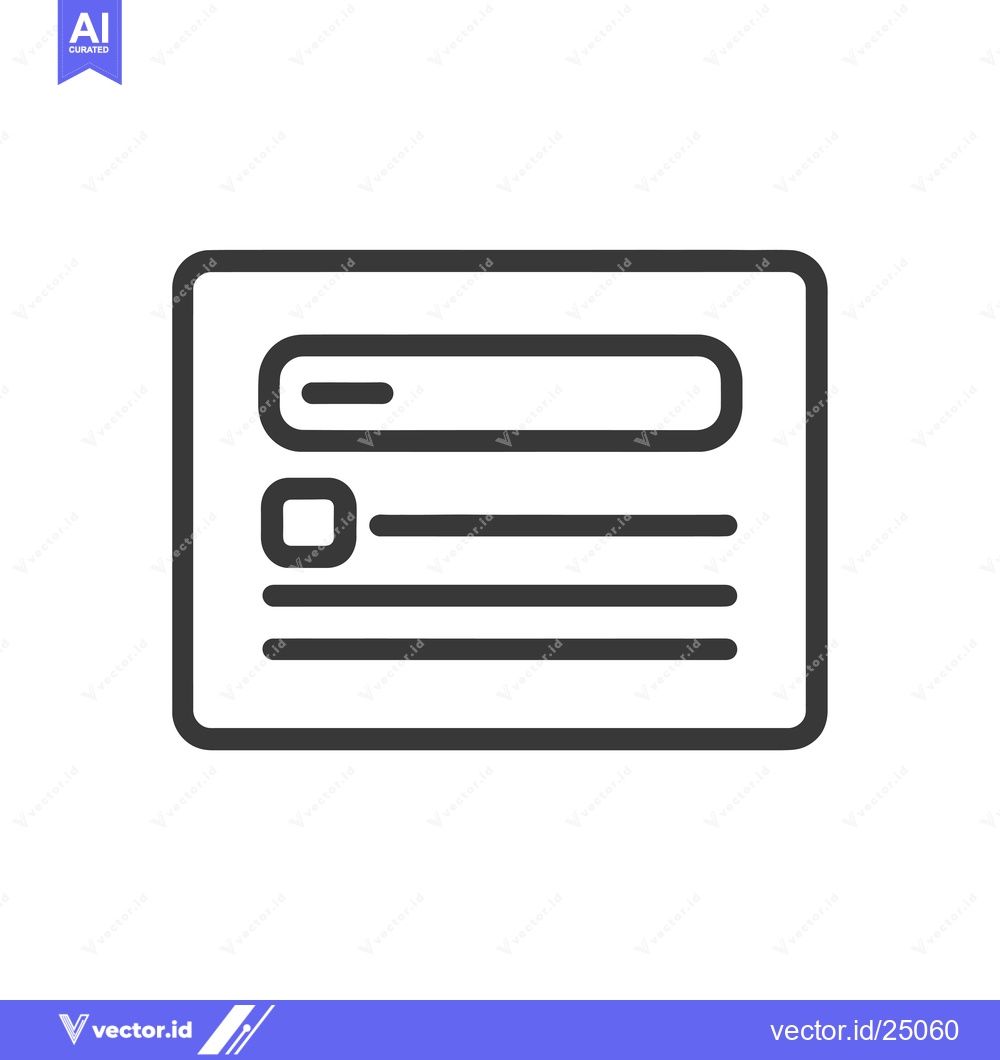 Premium Vector of Black and White Line Art Illustration of a Simple Form with a Search B