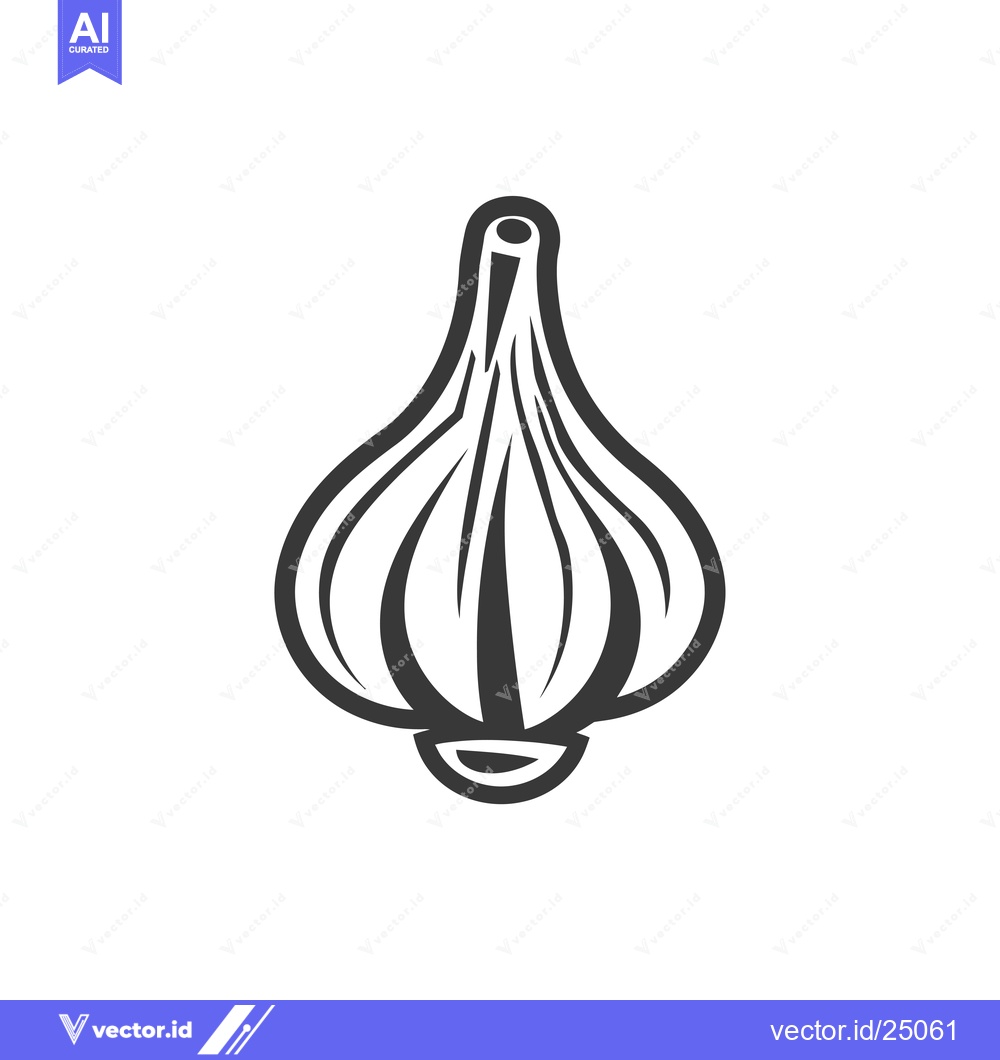 Premium Vector dari Black and White Line Art Illustration of a Single Garlic Bulb