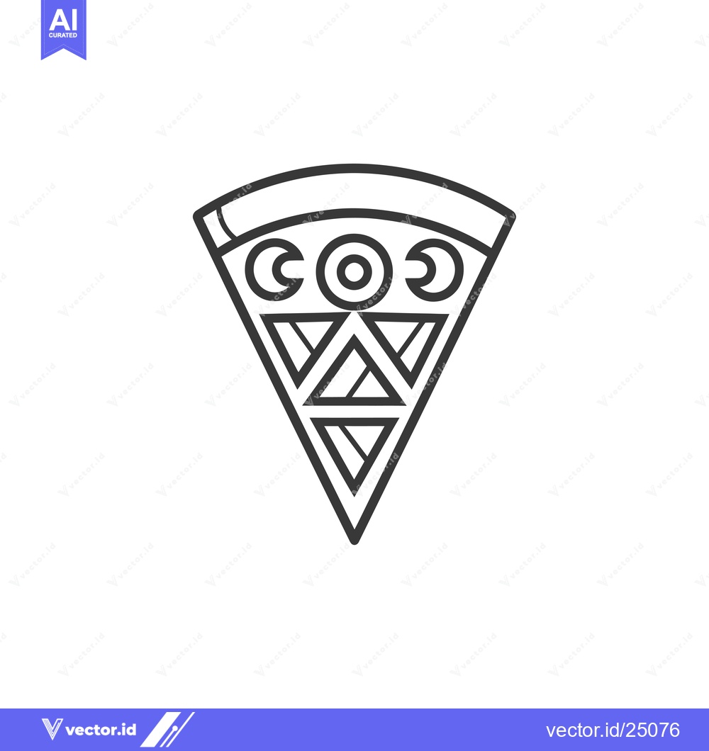 Premium Vector dari Black and White Line Art Illustration of a Slice of Pizza
