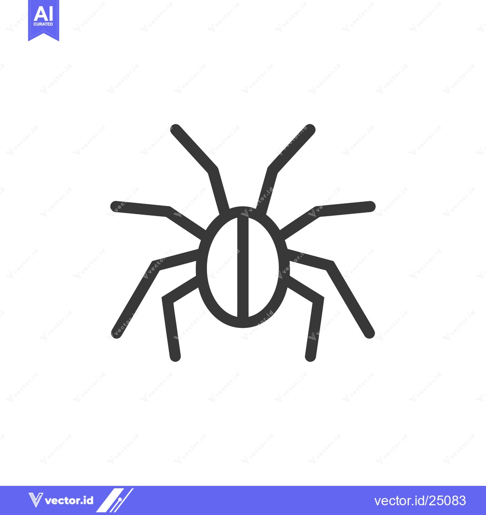 Premium Vector of Black and White Line Art Illustration of a Spider