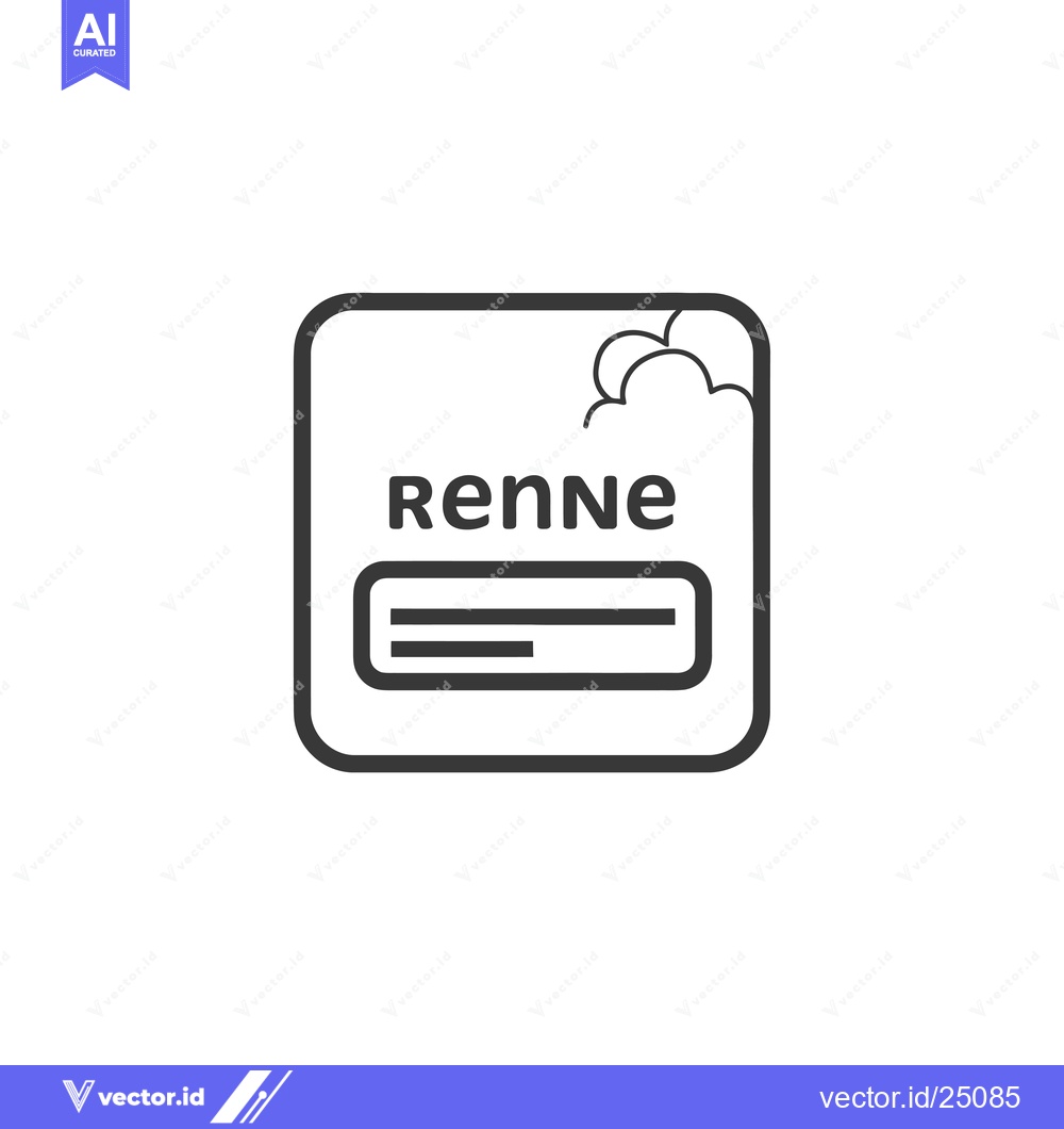 Premium Vector dari Black and White Line Art Illustration of a Square with the Word "RenNe