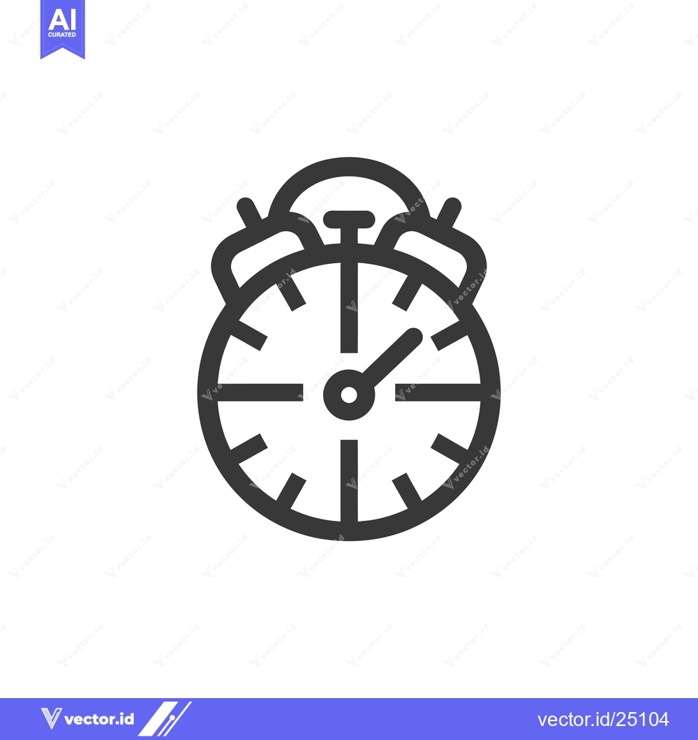 Premium Vector dari Black and white line art illustration of a timer