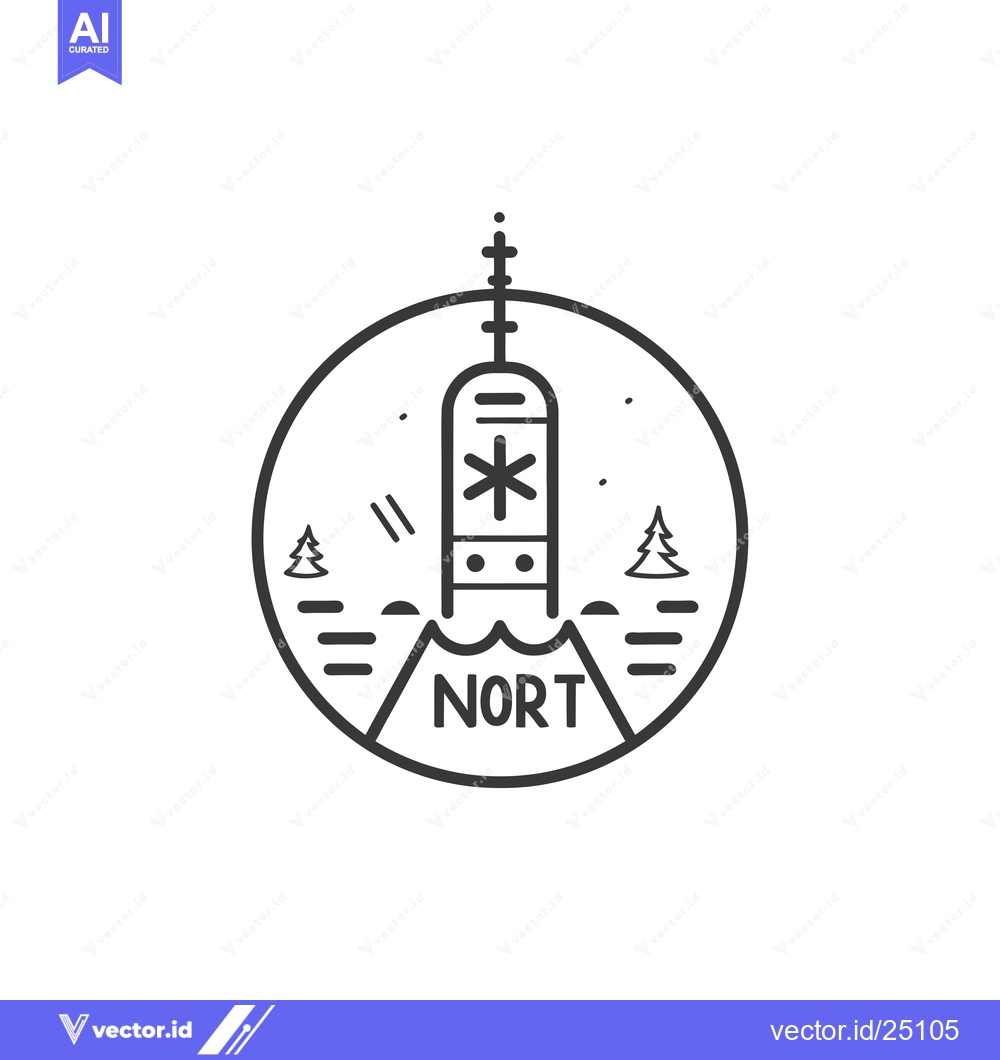 Premium Vector dari Black and White Line Art Illustration of a Tower with a Snowflake Insi