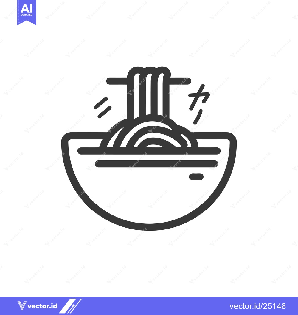 Premium Vector dari Black and White Line Art Illustration of Ramen Noodles in a Bowl