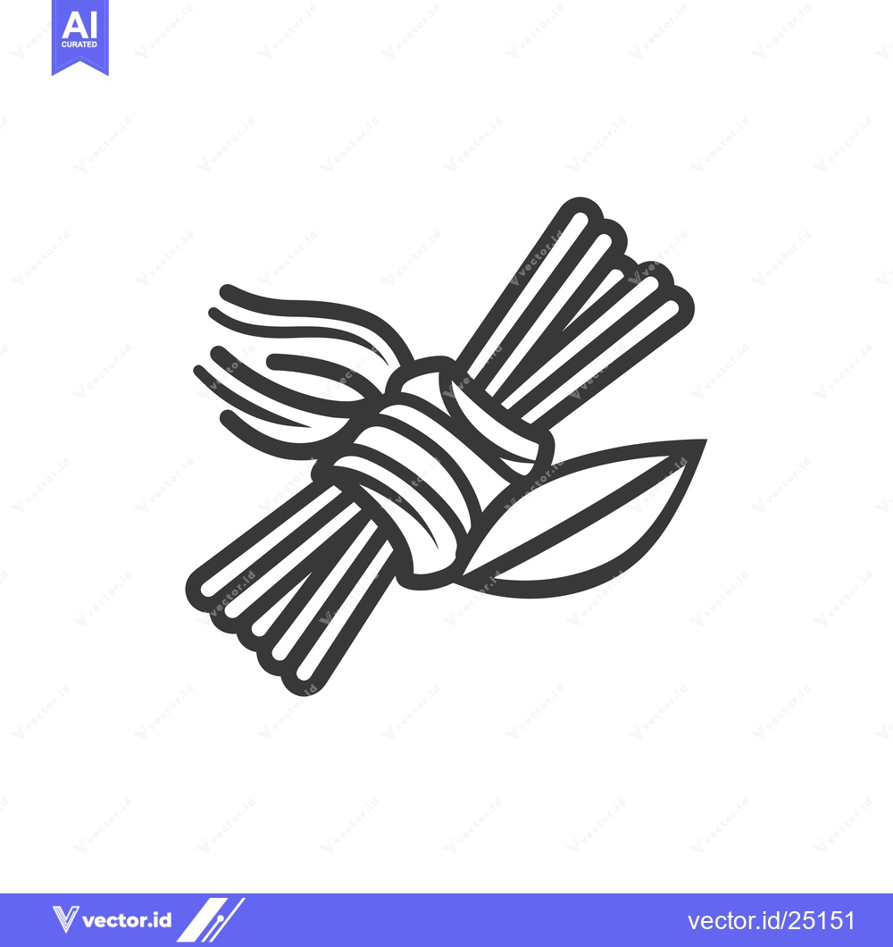 Premium Vector dari Black and White Line Art Illustration of Tied Spaghetti Noodles with a