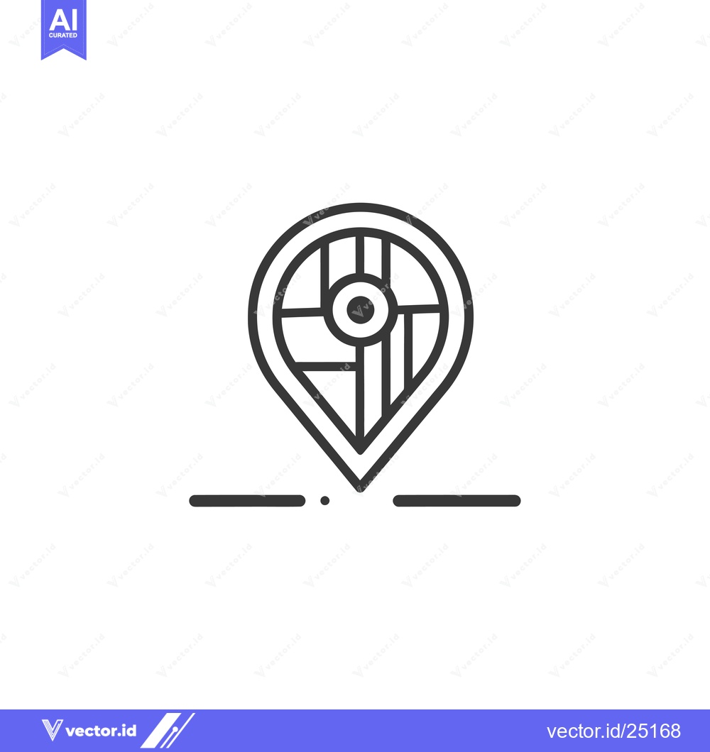 Premium Vector of Black and White Line Art of a Location Pin with a Cityscape Inside