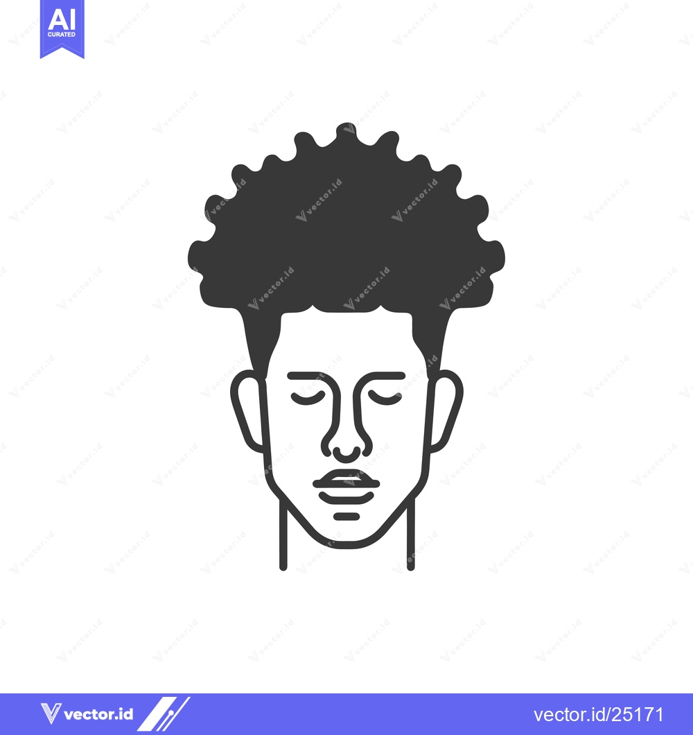 Premium Vector of Black and White Line Art of a Man's Face with Closed Eyes