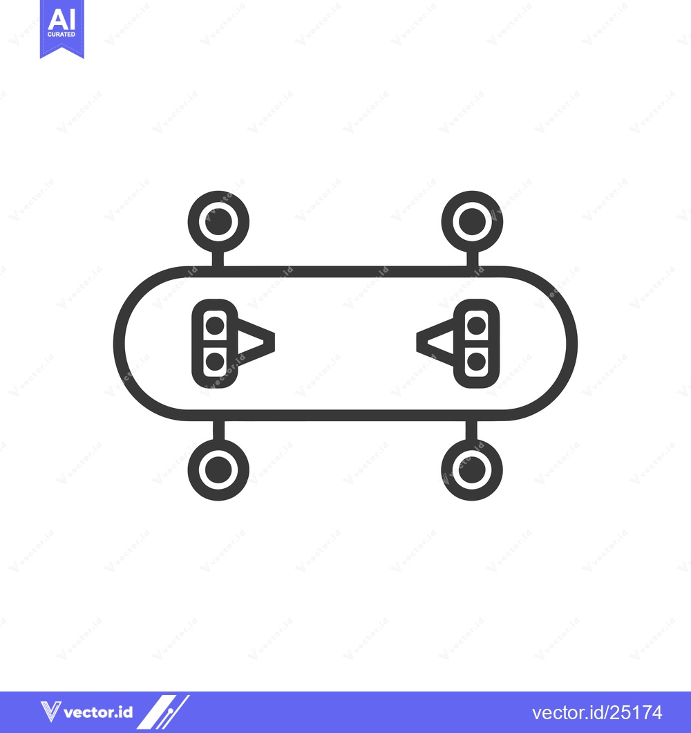 Premium Vector of Black and White Line Art of an Overhead View of a Conveyor Belt with F