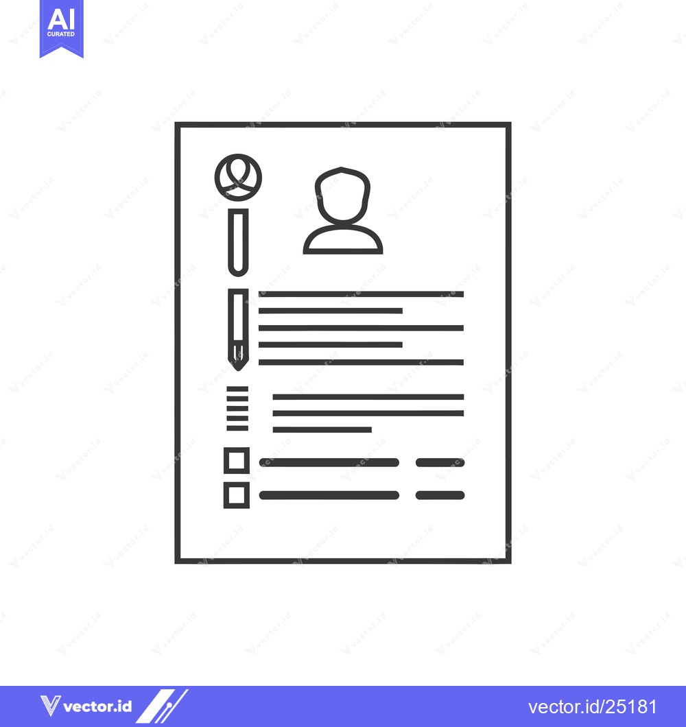 Premium Vector dari Black and White Line Art of a Resume