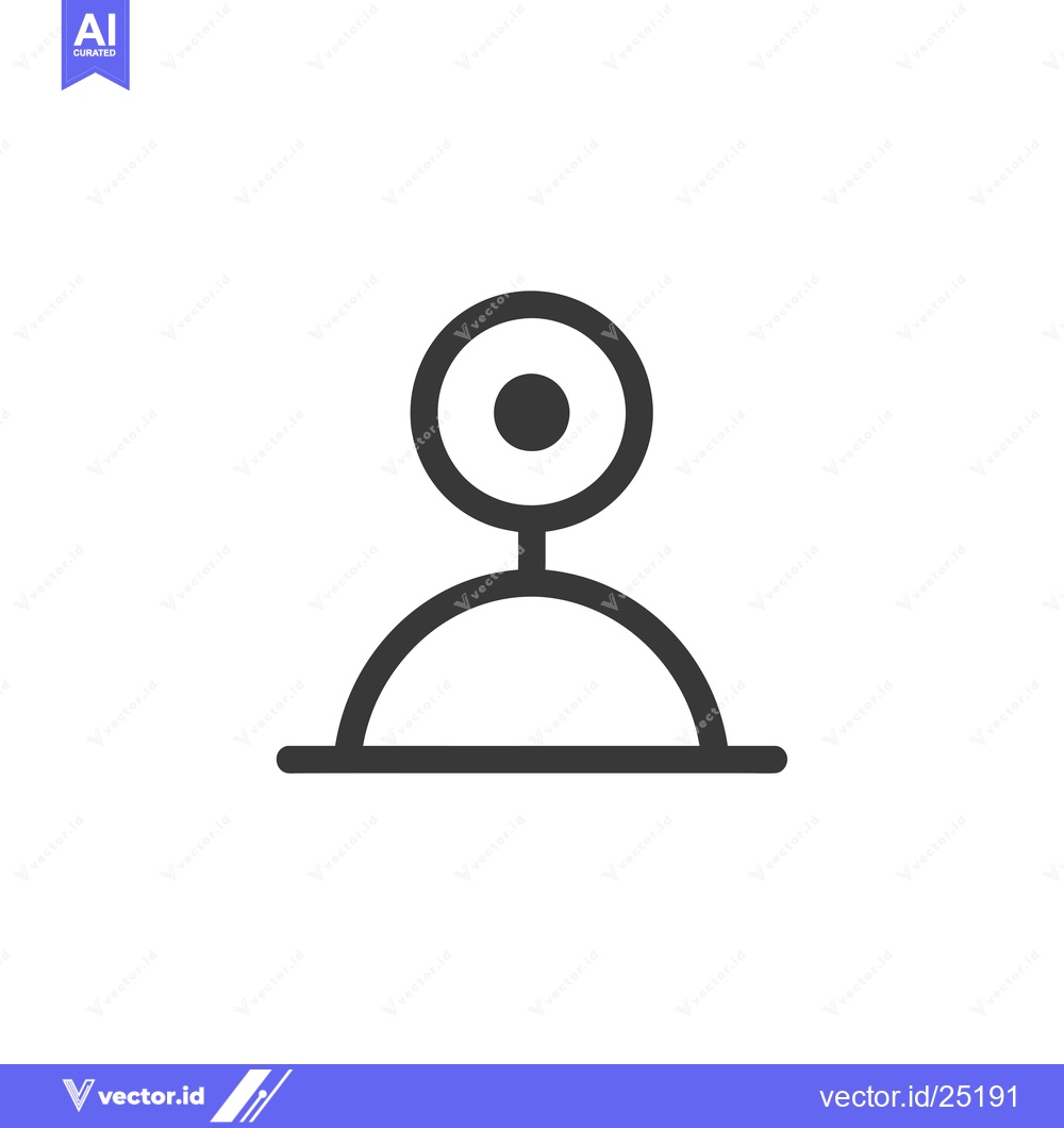 Premium Vector of Black and White Line Art of a Webcam