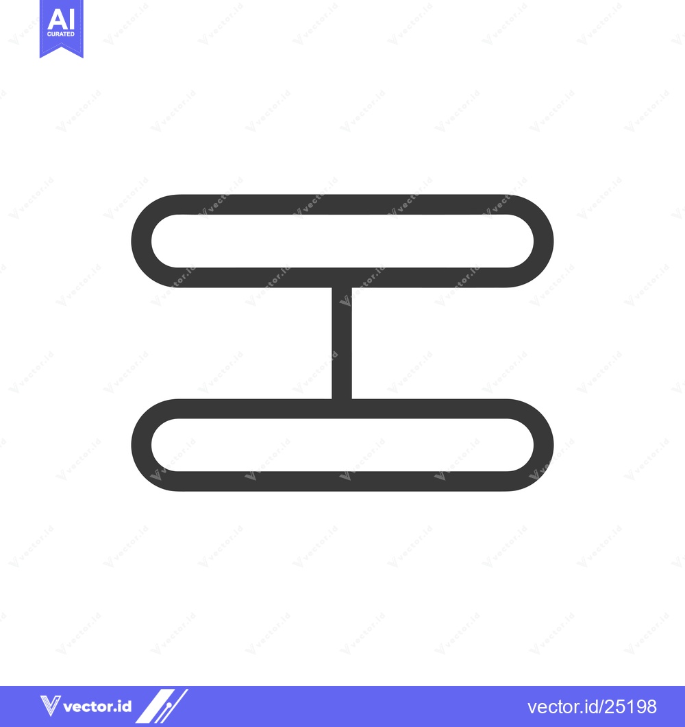 Premium Vector dari Black and White Line Art of Two Horizontal Lines Connected by a Vertic
