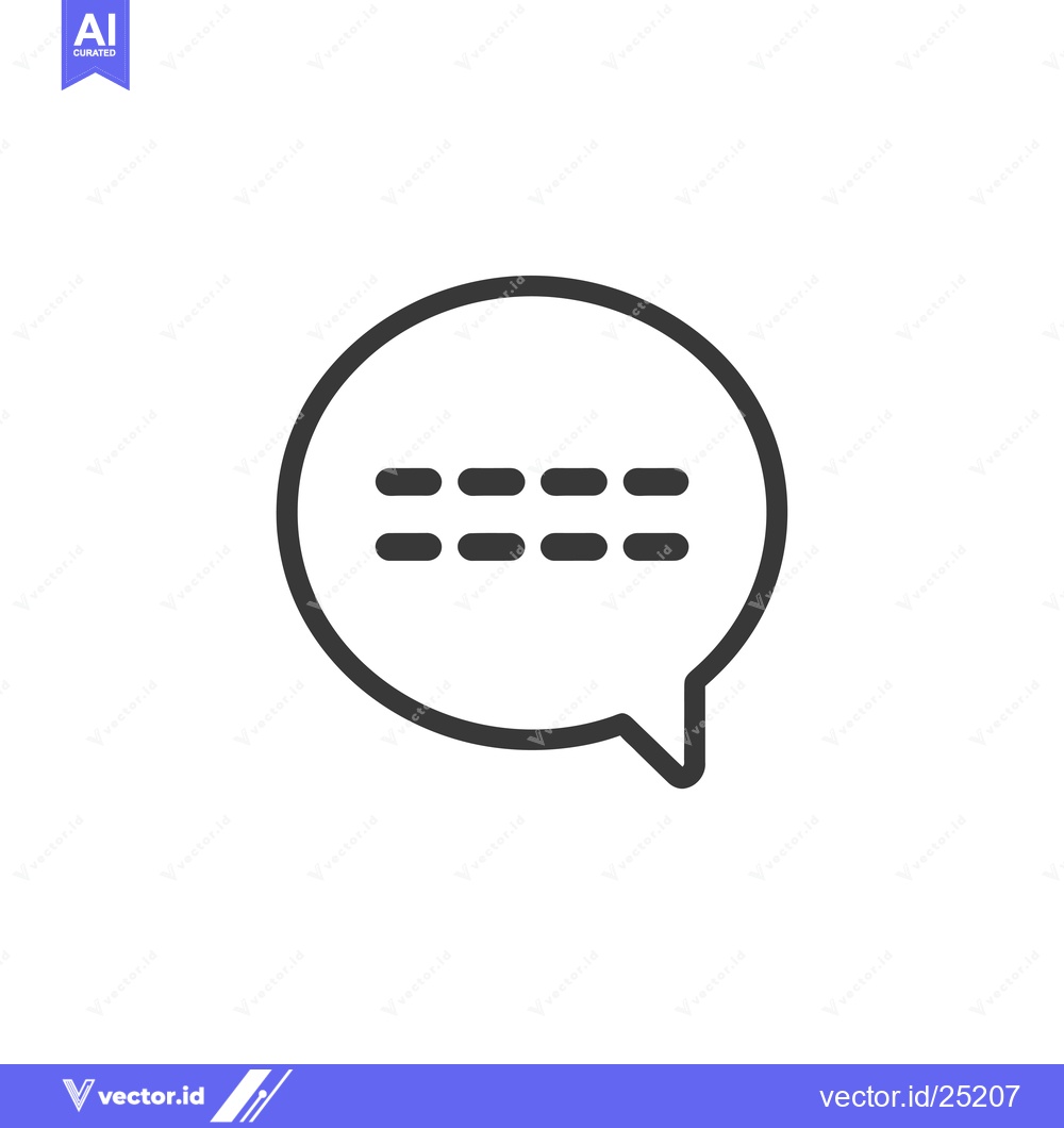 Premium Vector dari Black and White Line Art Speech Bubble Icon