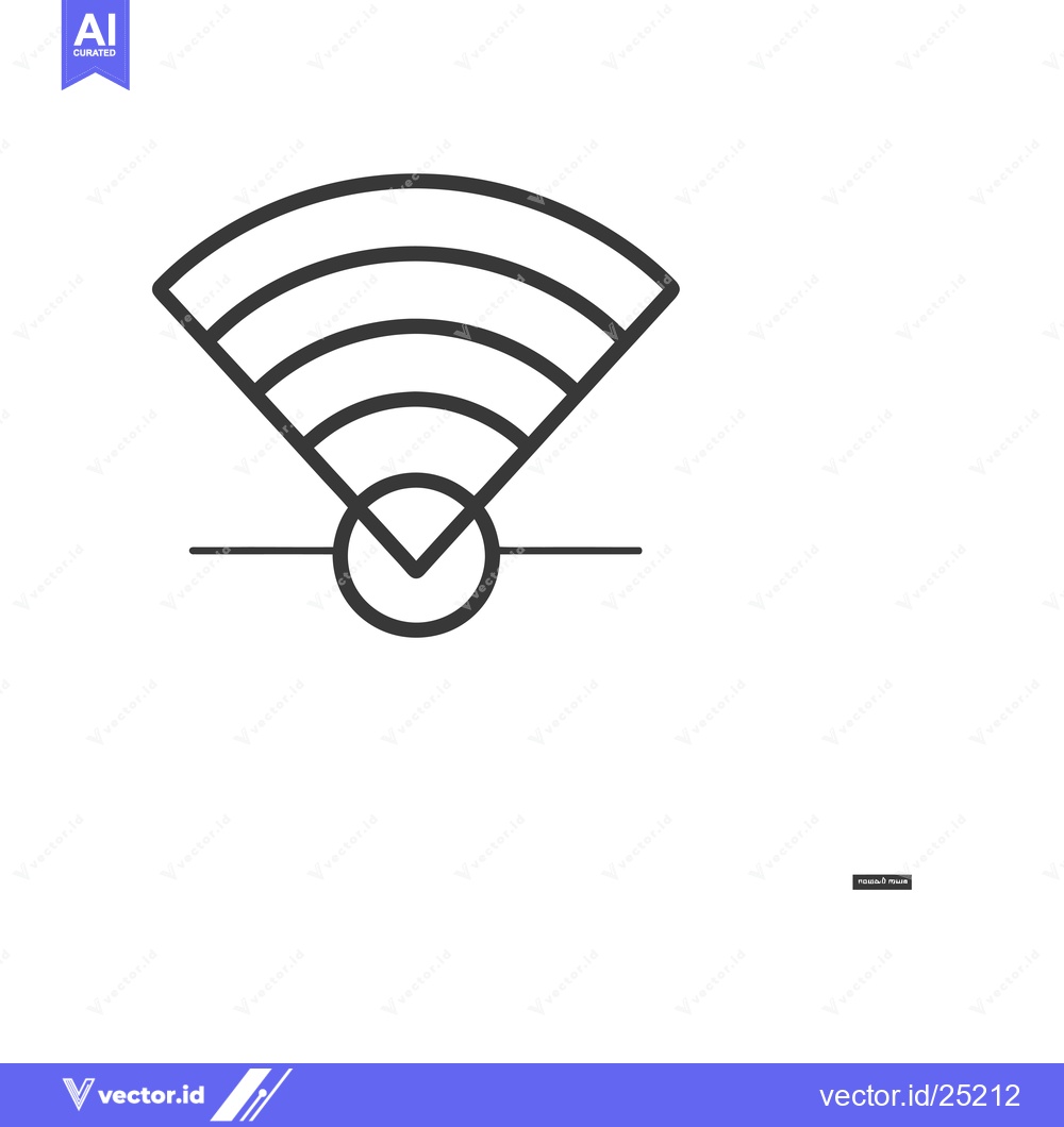 Premium Vector of Black and white line art wifi symbol