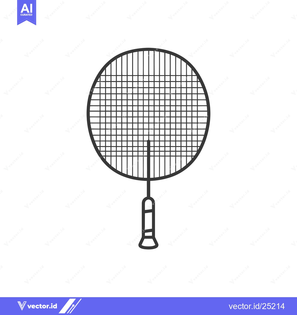 Premium Vector dari Black and White Line Drawing of a Badminton Racket