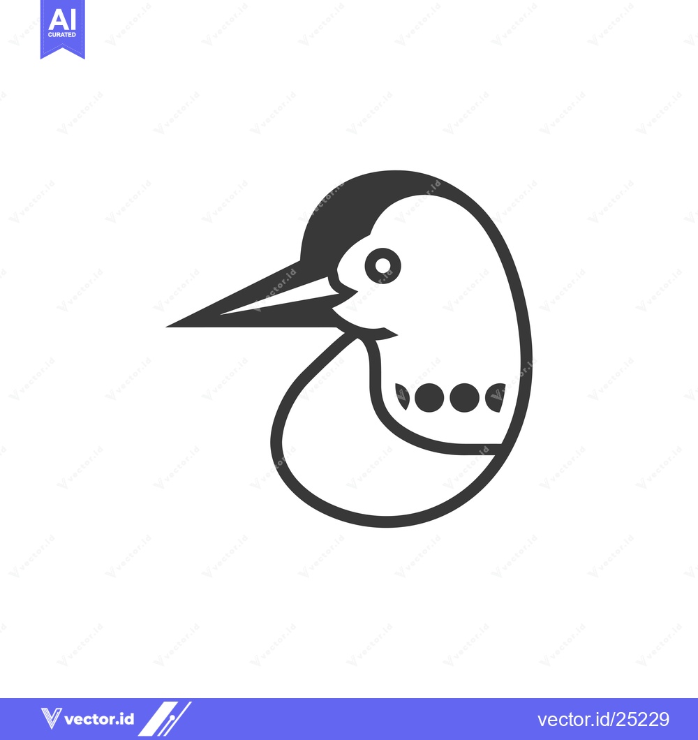 Premium Vector dari Black and White Line Drawing of a Bird's Head