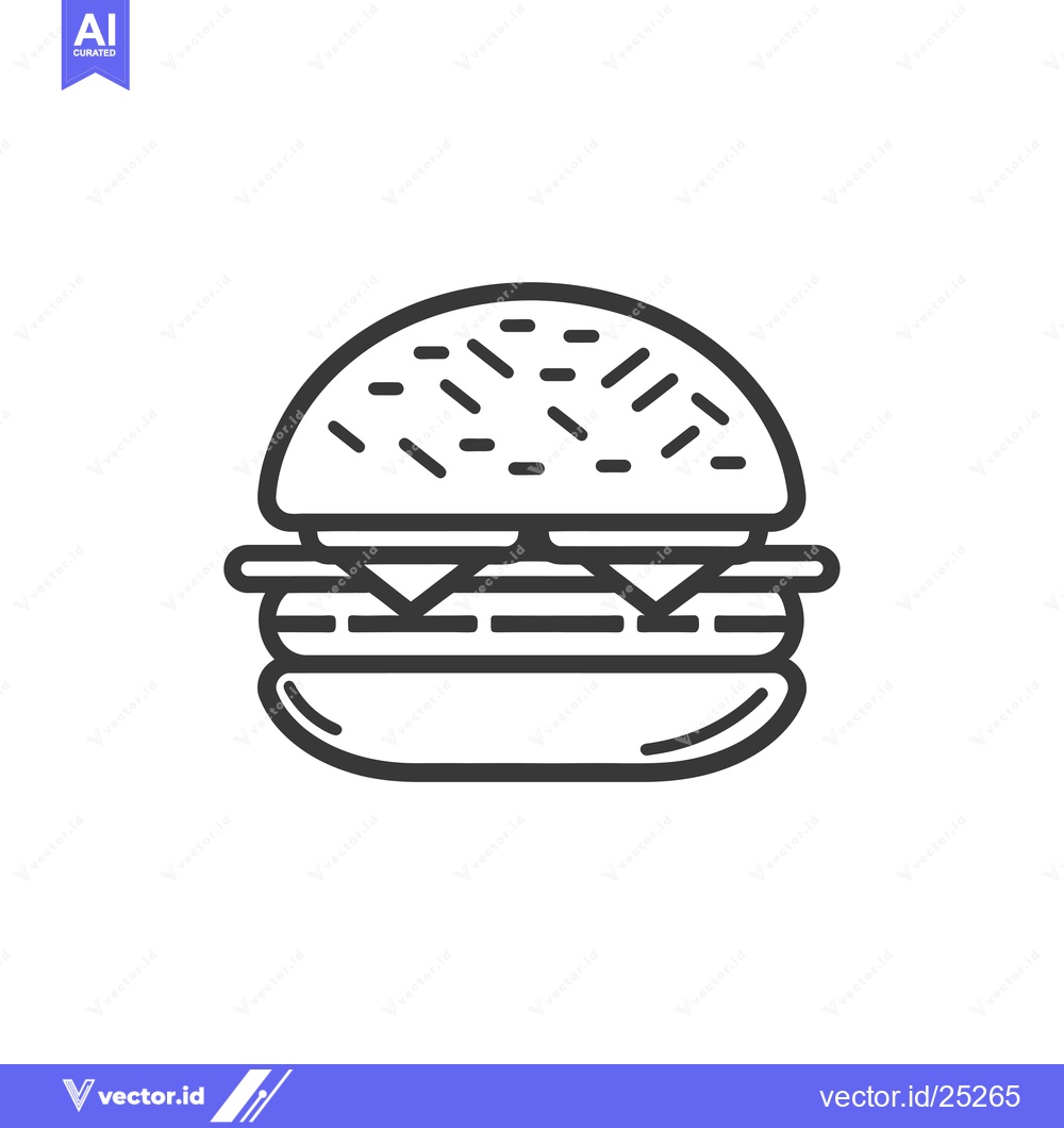 Premium Vector dari Black and White Line Drawing of a Burger