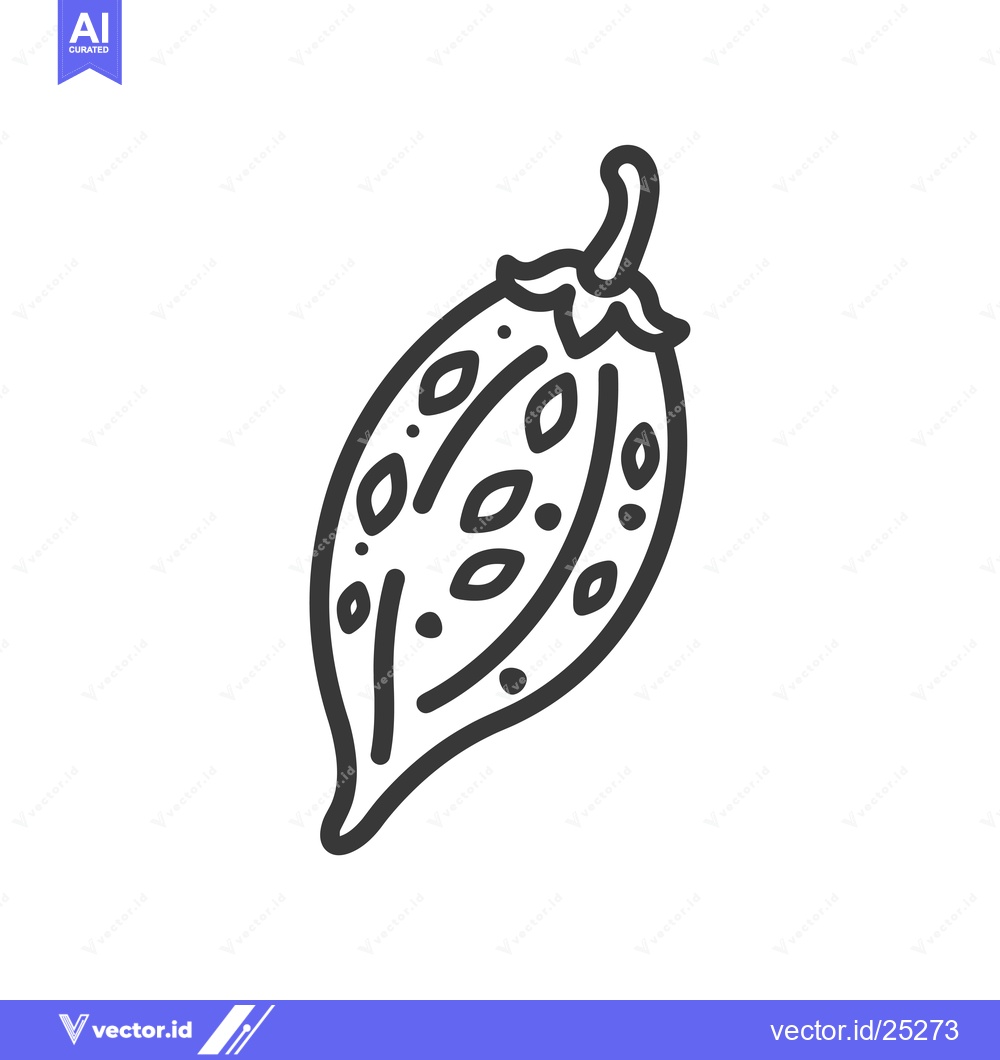 Premium Vector of Black and White Line Drawing of a Cacao Pod