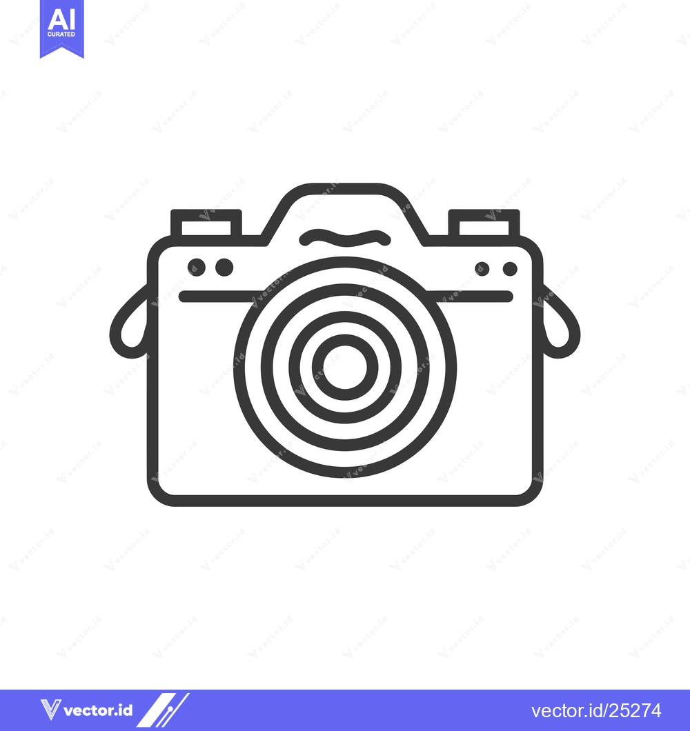 Premium Vector dari Black and White Line Drawing of a Camera