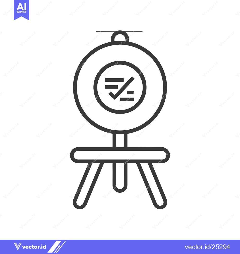 Premium Vector of Black and white line drawing of a checklist on an easel