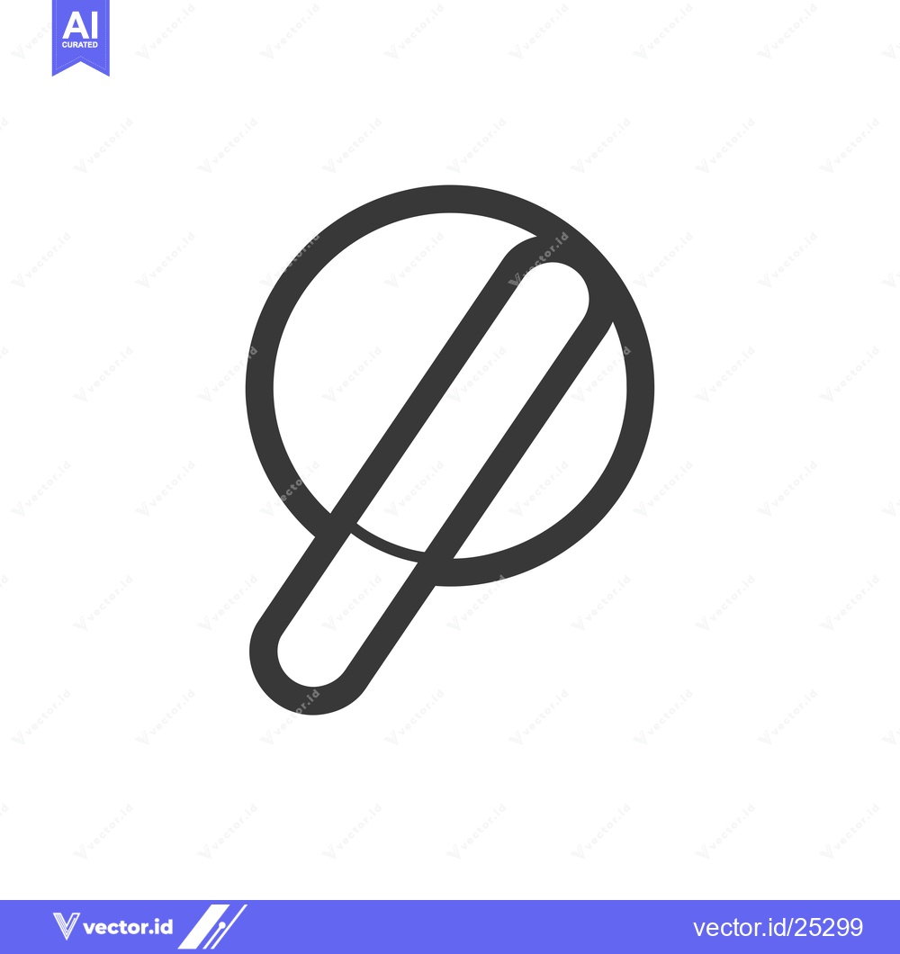 Premium Vector of Black and White Line Drawing of a Circle with a Line Through It