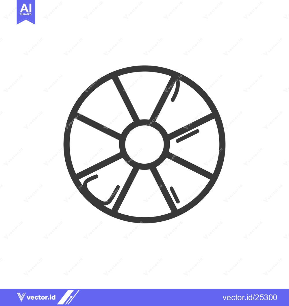 Premium Vector dari Black and White Line Drawing of a Circular Object with Segments