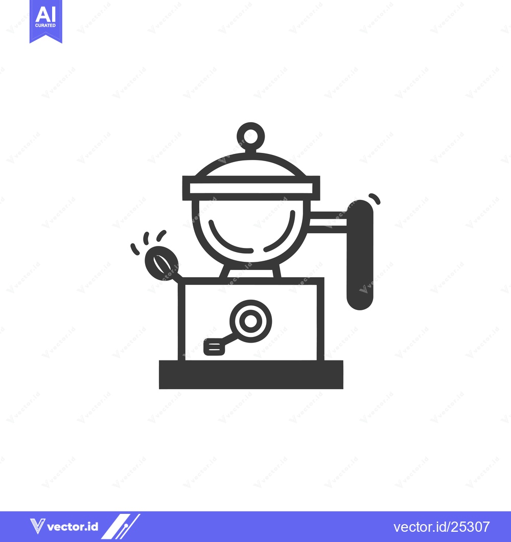 Premium Vector of Black and White Line Drawing of a Coffee Maker