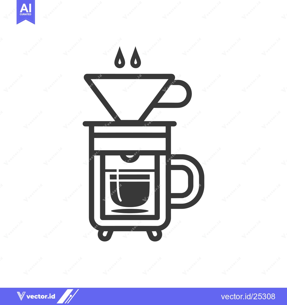 Premium Vector dari Black and White Line Drawing of a Coffee Maker