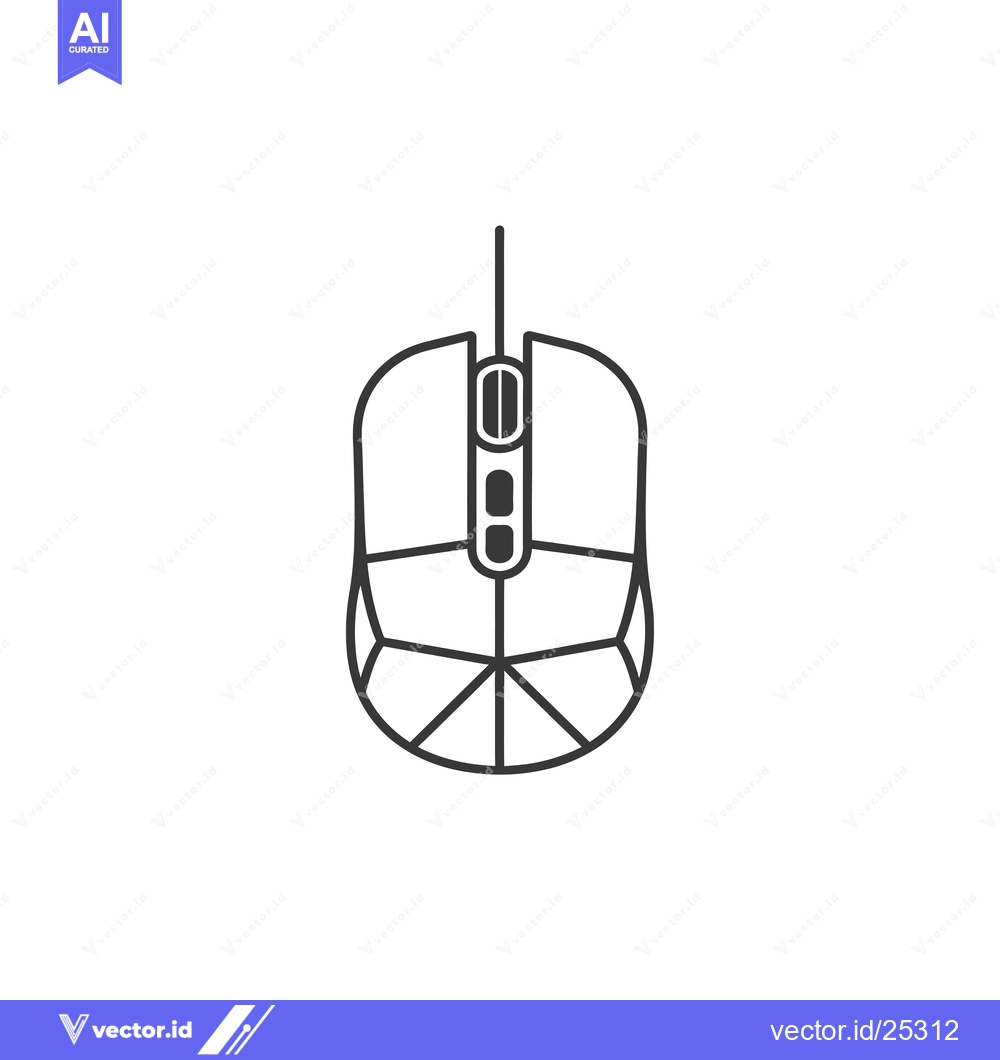 Premium Vector dari Black and White Line Drawing of a Computer Mouse