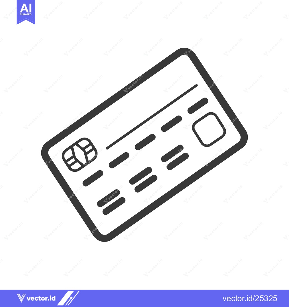Premium Vector dari Black and White Line Drawing of a Credit Card
