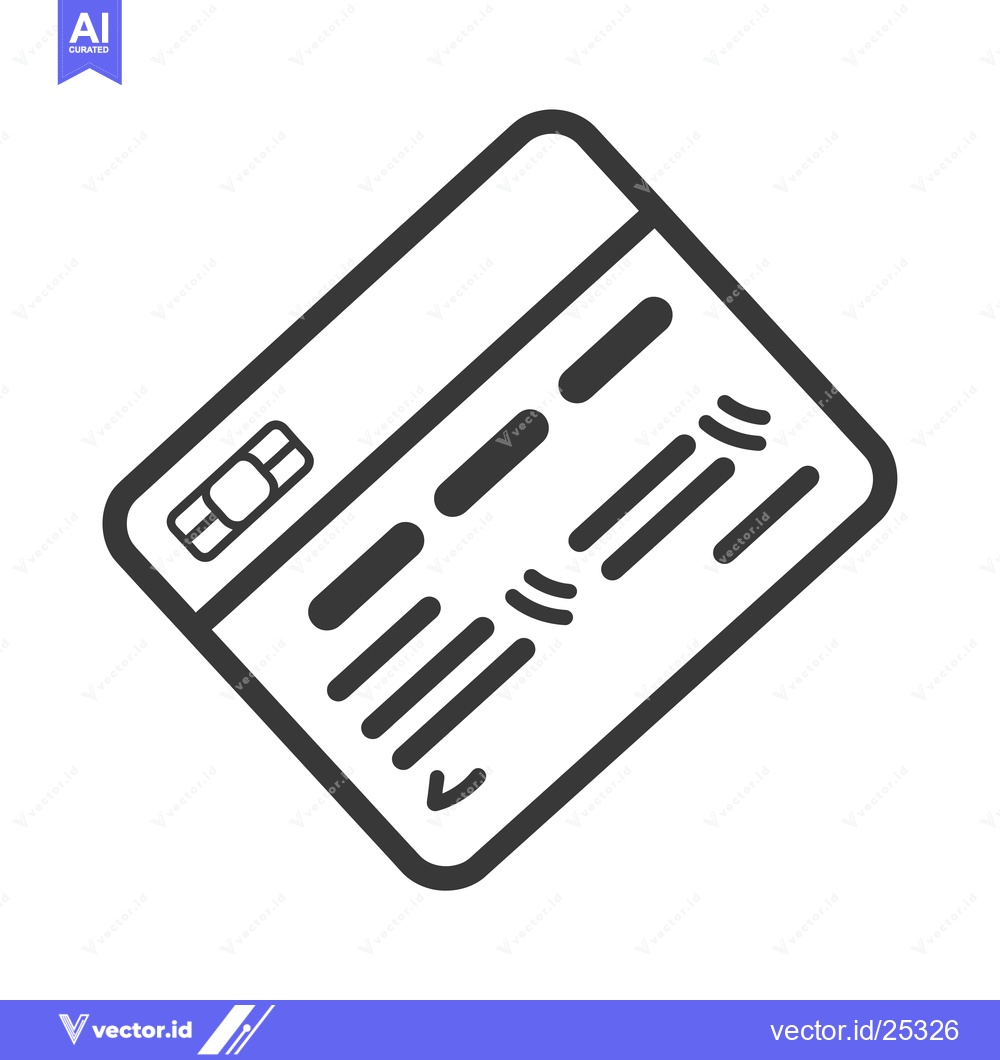 Premium Vector dari Black and White Line Drawing of a Credit Card