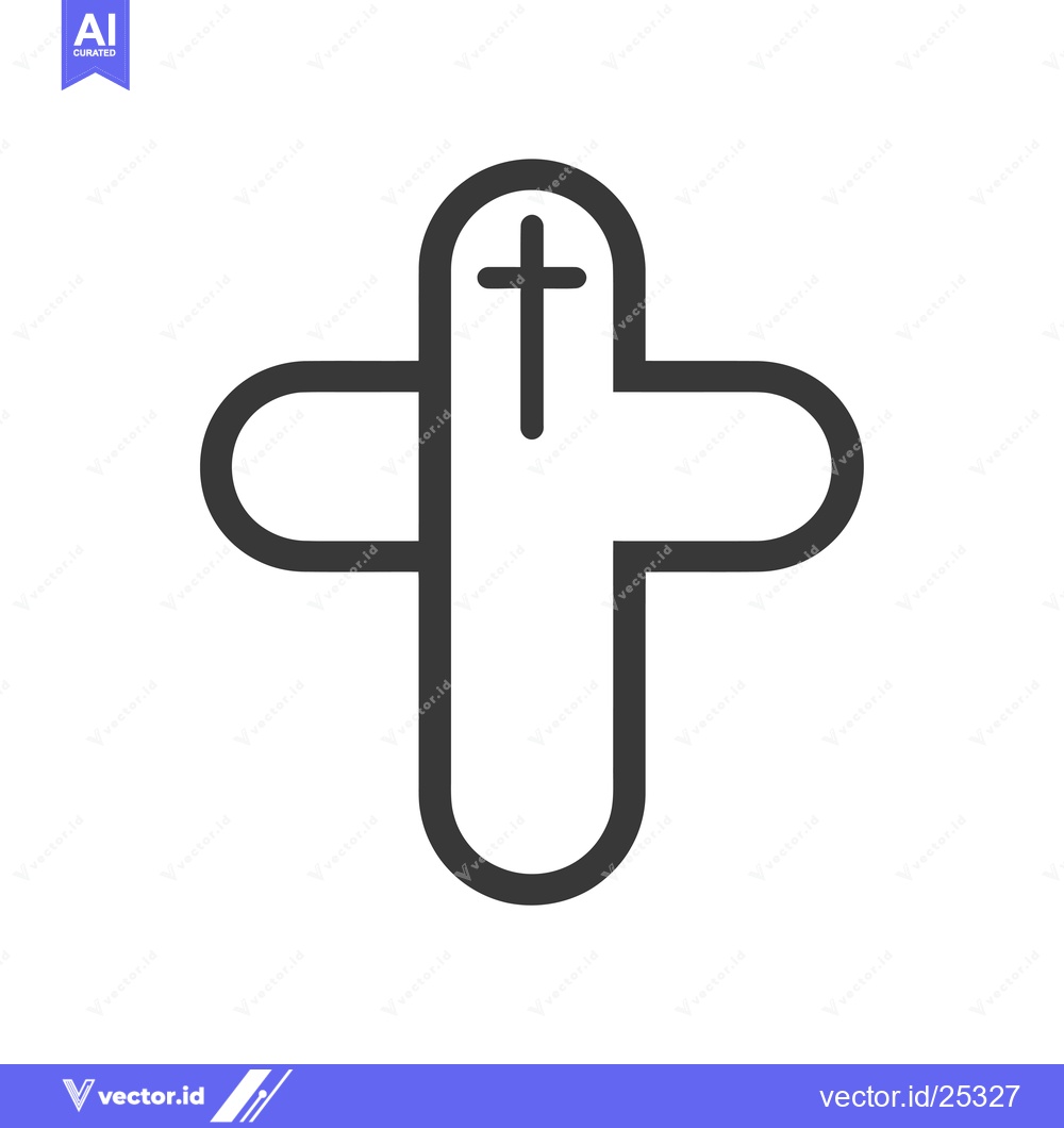 Premium Vector dari Black and White Line Drawing of a Cross