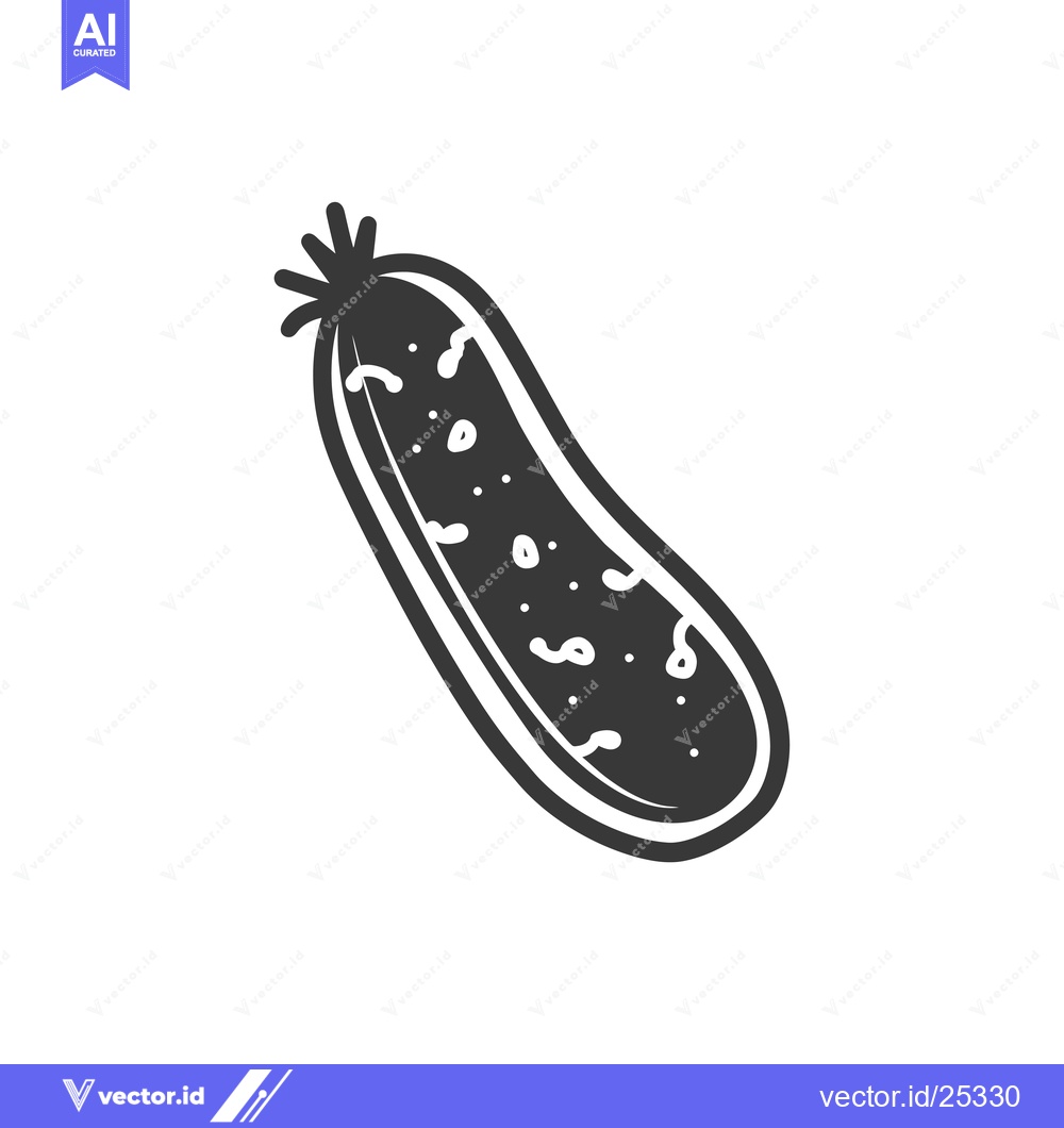 Premium Vector dari Black and White Line Drawing of a Cucumber